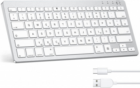 Tastatura pentru tableta Emetok, plastic, argintiu, 78 taste, 29 x13 cm
