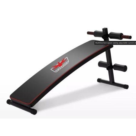 Banca fitness abdominala Tengu, Curbata, Reglabila, Multifunctionala, Economiseste spatiu, Capacitate maxima 150kg, Constructie durabila din otel, 61x52x130 cm, Negru