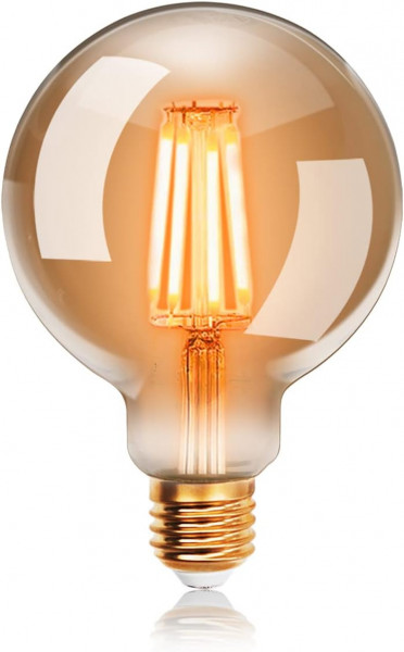 Bec vintage ExtraStar, LED, metal/sticla, alb cald, 12 x 8 cm, 8W