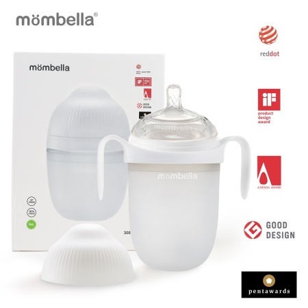 Biberon Anticolici Mombella Breast-Like, 300ml, Tetina 360Ãƒâ€šÃ‚Â° XL Flux Consistent, 100% Silicon, Ivory