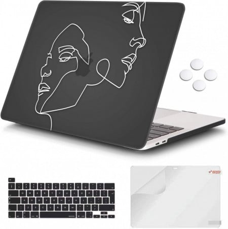 Carcasa de protectie pentru Macbook Pro iCasso, plastic, negru, 13 inchi