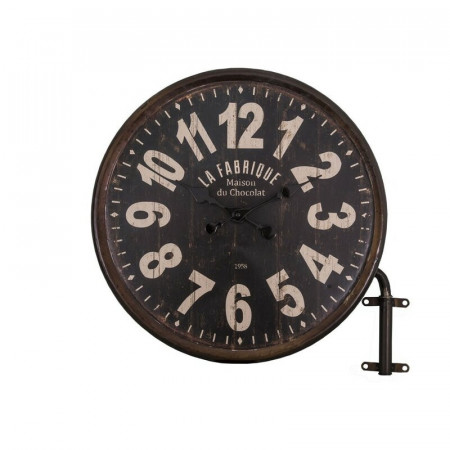 Ceas de perete Marbleton, metal, negru, 30 x 49 x 5 cm - Img 1