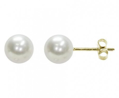 Cercei Essential din aur, perle de 7-7,5 mm - Img 1