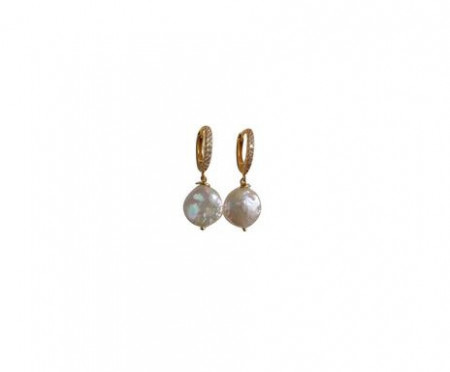 Cercei Pearls&amp;Zircons, argintiu/auriu - Img 1