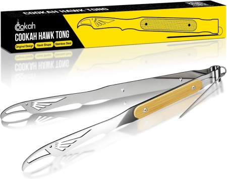 Cleste pentru gratar Cookah, otel inoxidabil/bambus, argintiu/negru, 30 cm