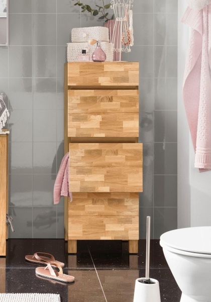 Comoda cu sertare Kaika, fronturi de lemn, 40 cm latime