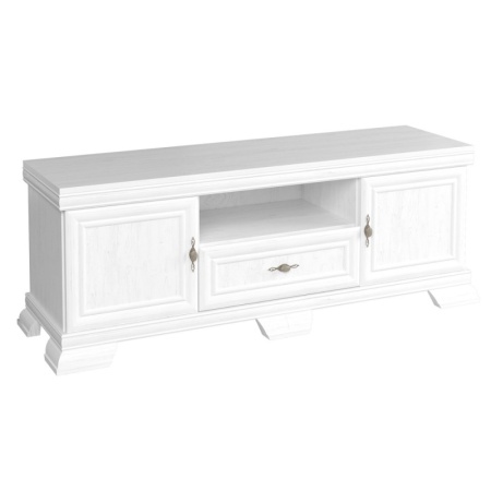 Comoda living VMT2, 2 usi, sertar, Alb Antichizat, 158 x 46 x 59 cm - Img 1