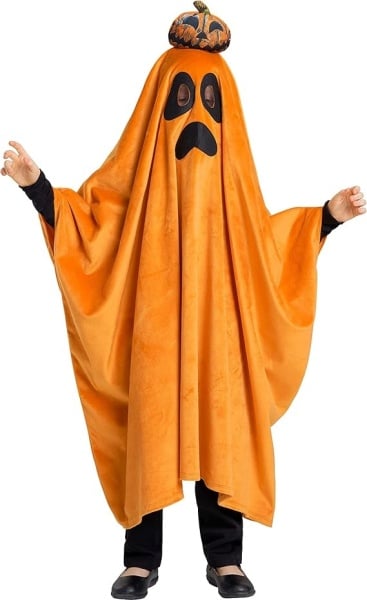 Costum de Halloween pentru copii Ikali, poliester, portocaliu/negru, 116 cm