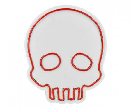Decoratiune de perete Skull, LED, alb/rosu - Img 1