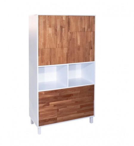 Dulap pentru birou Places of Style, lemn, maro/alb, 85 x 55 x 180 cm