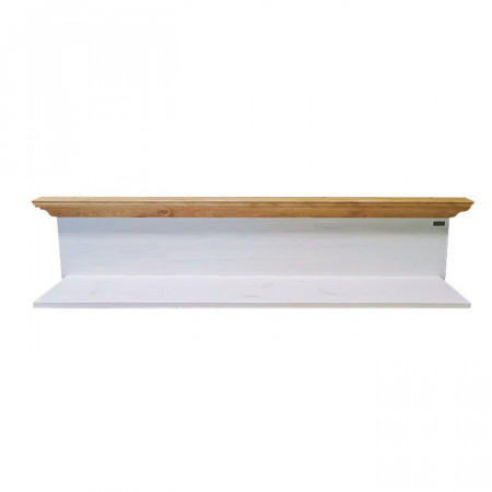 Etajera by Home Affaire, lemn masiv, alb/natur, 115 x 28 x 20 cm - Img 1