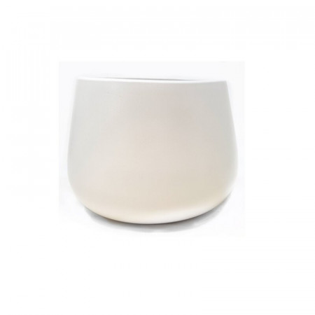 Ghiveci Elraine din ceramică, alb, 16 x 20.5cm - Img 1