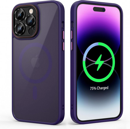 Husa de protectie compatibila cu iPhone 14 Pro MAX Doeshine, policarbonat, violet, 6,7 inchi