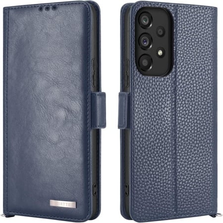 Husa de protectie flip pentru Samsung Galaxy A53 5G Lairtte, TPU/piele PU, albastru inchis, 6,5 inchi