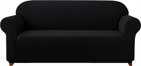 Husa de protectie pentru canapea Subrtex, poliester/spandex, negru, 295 x 104 x 106 cm - Img 1
