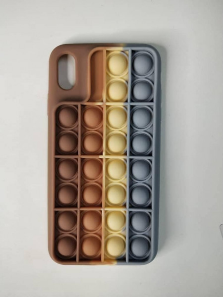 Husa de protectie pentru iPhone XS Max Pop it KinderPub, silicon, multicolor, 6.5 inchi