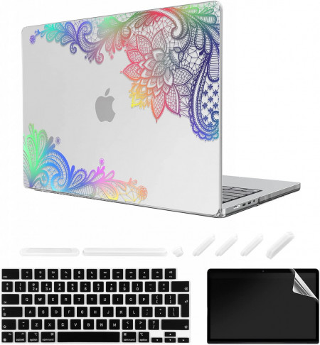 Husa de protectie pentru laptop MacBook Pro 14 TeDaWen, policarbonat, multicolor, 32.5 x 23.1 x 2.6