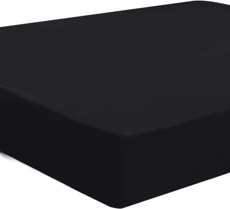 Husa pentru saltea PiccoCasa, TUP/ microfibra, negru, 200 X 200-200 x 220 cm