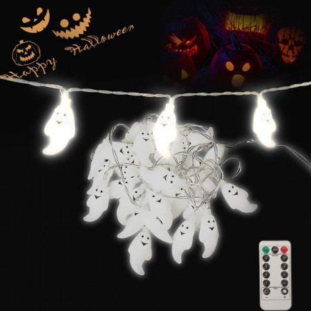 Instalatie pentru Halloween Herefun, LED, plastic, alb, 3 m - Img 1