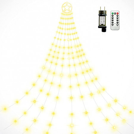 Instalatie pentru pomul de Craciun Litogo, LED, IP44, alb cald, 10 fire x 2 m