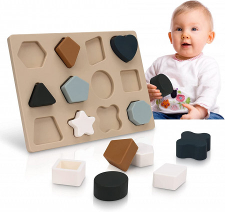 Jucarie educationala pentru bebelusi Jocossol, silicon, multicolor, 3-5 ani, 14 x 18.25 x 2.5 cm