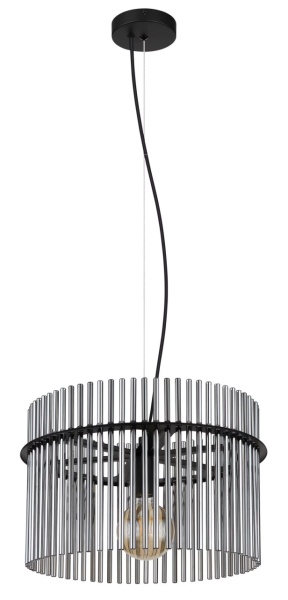 Lampa tip pendul, metal/plastic/sticla, negru/gri, 40 x 150 cm