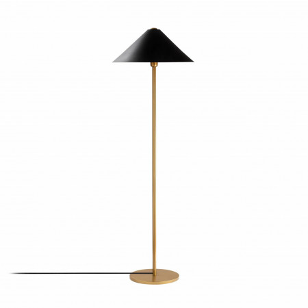 Lampadar Canora Grey, metal, auriu/negru, 46 x 46 x 150 cm