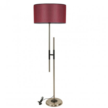 Lampadar Razo, metal/textil, rosu/argintiu/negru, 45 x 165 cm