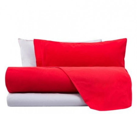 Lenjerie pat Color rosso/gri , pentru o persoana - Img 1