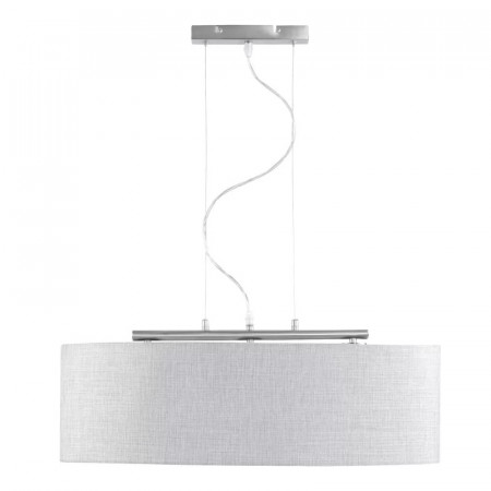 Lustra tip pendul Paco, metal/textil, gri/argintiu, 65 x 25 x 140 cm