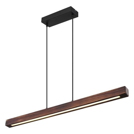 Lustra tip pendul Tibeon, LED, metal/plastic/lemn masiv, maro inchis/negru, 8 x 120 x 90 cm