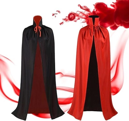 Mantie pentru Halloween Shengruili, poliester, rosu/negru, 120 cm