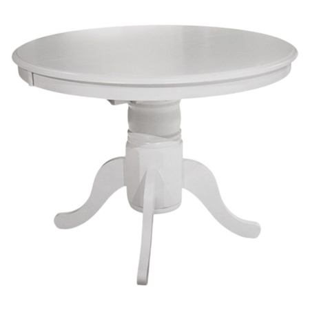 Masa extensibila living AB Olivia, lemn masiv, MDF Furniruit, 100-138x100x75 cm, Alb