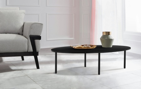 Masuta de cafea Anelisse, Negru, 140 cm latime