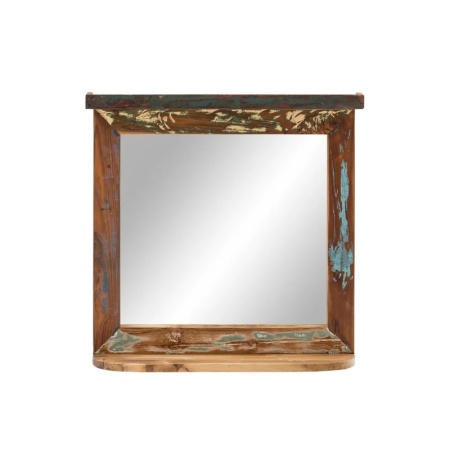 Oglinda de baie Acotas, lemn/sticla, maro, 60 x 52 x 15 cm