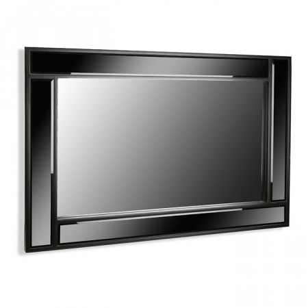 Oglinda de perete Aldrich, negru, 90 x 60 cm - Img 1