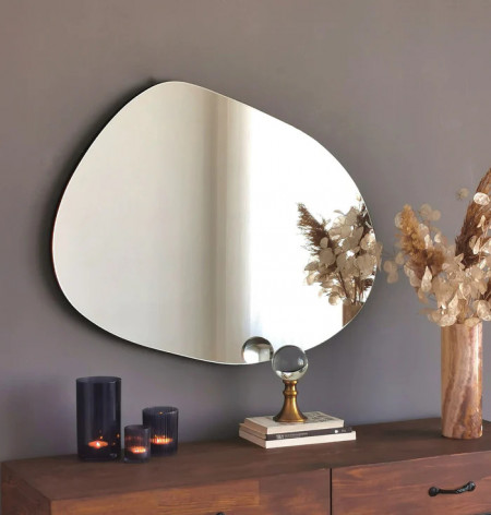 Oglinda Gusto Ayna, MDF/sticla, negru, 75 x 55 x 2,2 cm