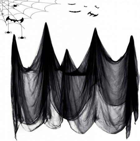 Panza decorativa pentru Halloween LIDEYE, poliester, negru, 215 x 500 cm - Img 1
