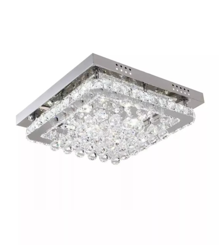 Plafoniera Etta Avenue, LED, metal/acril, argintiu, 40 x 40 x 12 cm