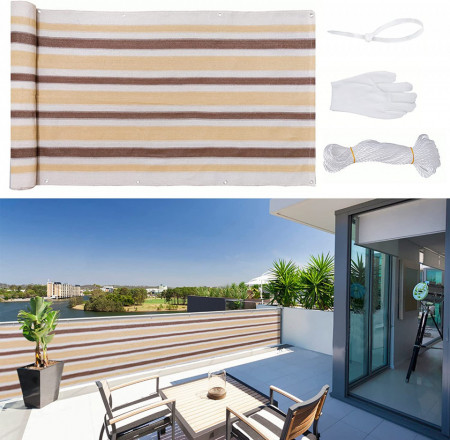 Protectie balcon impotriva vantului si UV AofeiGa, multicolor, polietilena, 0,9 x 5 m - Img 1