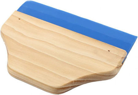 Racleta pentru indepartare tapet Sourcingmap, lemn/silicon, bej/albastru, 14.8 x 11 x 1.5 cm - Img 1
