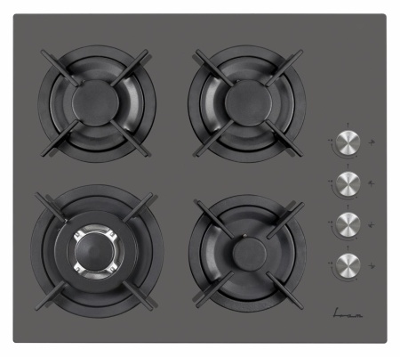 RESIGILAT – PLITA INCORPORABILA FRAM FBH-V4IWF-GVG, Gaz, 4 Arzatoare, Latime 60cm, WOK, Gratar fonta, Aprindere electrica, Sticla gri