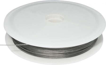 Rola cu fir AERZETIX, metal/plastic, argintiu, 0,38 mm x 49 m