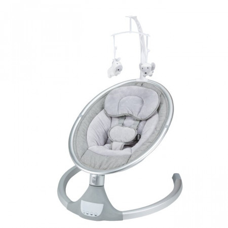 Scaun balansoar pentru bebelusi, metal, gri - Img 1