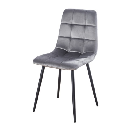 Scaun living AB37, catifea, picioare metalice, 89x44x43 cm, sarcina maxima 100 kg, gri
