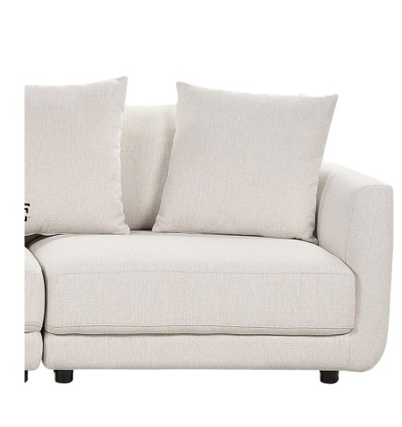Sectiune coltar RLG, design modern off-white, lemn eucalipt/ poliester, 86 x 102 x 88 cm, Resigilat
