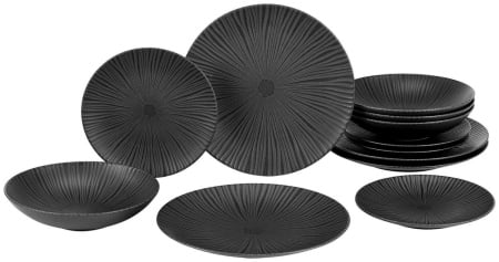 Serviciu de masa Black,ceramica, 12 piese, negru