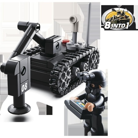 Set 165 piese constructie, Detector de bombe, Army 8into1, Sluban, ABS, Negru