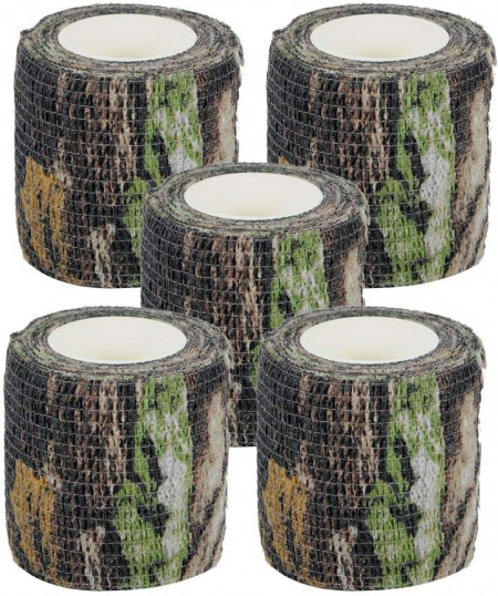 Set 5 role de banda pentru camuflaj Glaray, textil, verde, 450 x 5 cm
