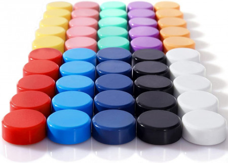 Set 50 magneti pentru frigider ZDZBLX, multicolor, 20 mm - Img 1